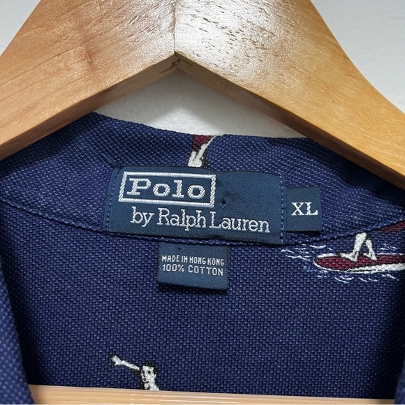 VINTAGE 1999 Polo Ralph Lauren Surfer Polo Shirt Made in Hong Kong Size XL - Picture 3 of 10